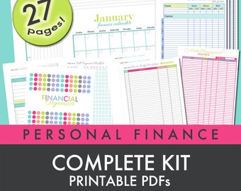 Personal Finance Organizer Printables - Complete Kit - INSTANT DOWNLOAD - Letter Size