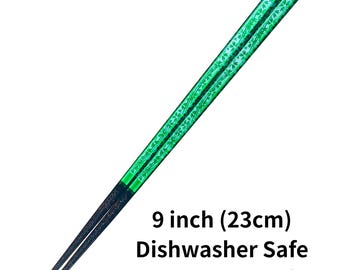 Japanese Emerald Facet Cut Chopsticks, 23cm Dishwasher Safe, Made in Japan　