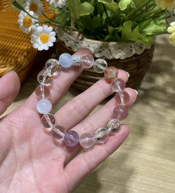 ハンドメイドホワイトクリスタル伸縮性ブレスレット——ボヘミアン 