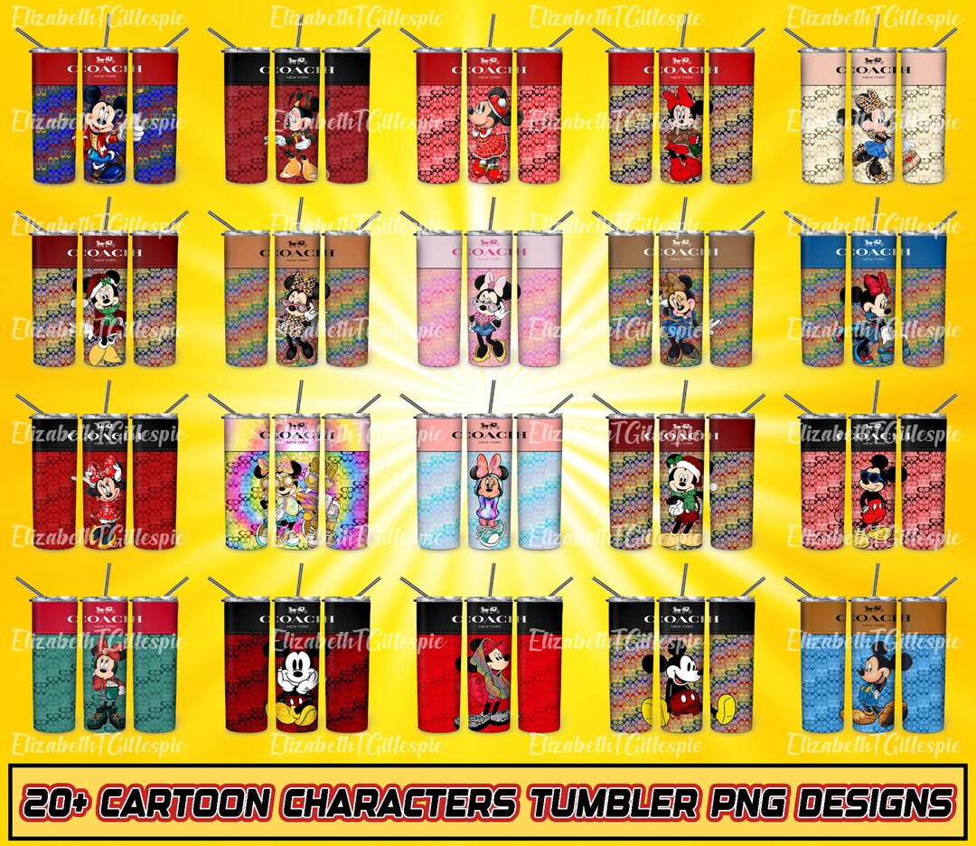 20+ Cartoon Skinny 20 Oz Tumbler Sublimation Design PNG - Movie ...