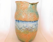 Large Vase with Lace Texture, and Natural Rim