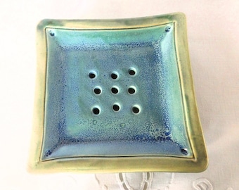Hand Built Porcelain Soap Dish with Drain Holes
