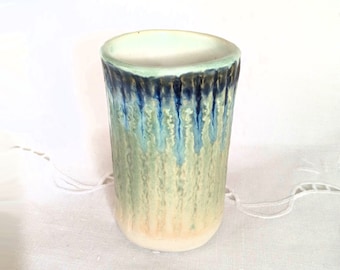 Bathroom Glass, Small Cylindrical Pottery Vase