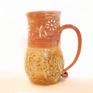 Golden Coral Red Coffee Mug, Holds 12 oz
