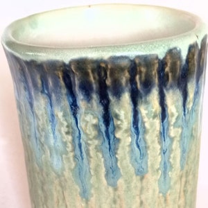 Bathroom Glass, Small Cylindrical Pottery Vase image 6