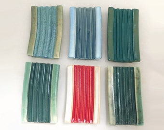 Bar Soap Dishes with Raised Drain Ridges in Many Colors