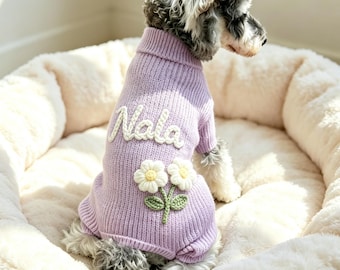 Personalized Name Four‑Leg Jumper for Pet, Cat Dog Name Clothes, Custom Warm Knitted Sweater, Cute Doggy Show Outfits, Dog Lover Gift