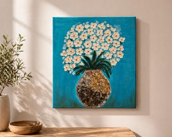 Obra de arte texturizada en acrílico hecha a mano - Decoración del hogar
