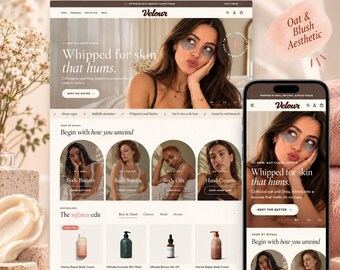 Shopify-Theme für Körperpflege | Velour OS 2.0 | Shopify-Theme für Körperpflege | Shopify-Theme für Körperbutter und Hautpflege | Shopify-Theme Beige Luxus