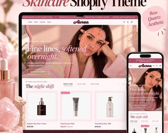 Shopify-Theme Anti-Aging | Aurea OS 2.0 | Shopify-Theme für Anti-Aging-Hautpflege | Shopify-Theme Pink Plum | Shopify-Website-Vorlagen-Boutique