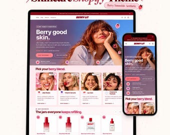 Shopify-Theme Pink | Berry Lit OS 2.0 | Shopify-Theme für Hautpflege | Shopify-Theme Beauty Berry Jelly Mask Lippenpflege | Shopify-Shop-Theme