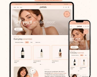 Shopify-Theme Hautpflege | Petals OS 2.0 | Shopify-Theme Hautpflege | Shopify-Website-Vorlage Boutique | Shopify-Theme Feminine Pink Beauty