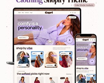 Shopify-Theme für Loungewear | Capri OS 2.0 | Mode-Shopify-Theme | Shopify-Theme Lilac Mocha | Shopify-Website-Vorlage für Boutiquen