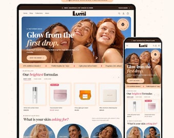 Shopify-Theme Beauty | Lumi OS 2.0 | Shopify-Theme Hautpflege | Shopify-Theme Vitamin-C-Serum-Creme | Shopify-Website-Vorlage Boutique