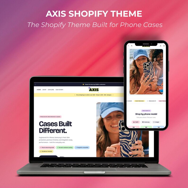 Phone Case Shopify Theme | Axis OS 2.0 | Print on Demand Store Template ...