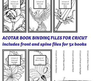 Archivos de portada de libro ACOTAR PNG para Cricut