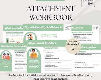 Attachment Style Workbook | Digital Download | Therapy Tools | Counselling Resource | Mental Health Printable | Journal