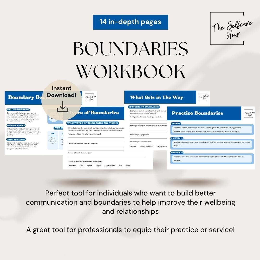 Boundaries Workbook | Digital Download | Therapy Tools | Counselling ...