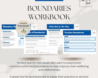 Boundaries Workbook | Digital Download | Therapy Tools | Counselling Resource | Mental Health Printable | Journal | Self-Esteem | Confidence