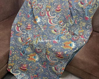 Large Selection : Cotton Kantha Indian Quilts Throw Bedspread Handmade Bedding Blanket Hippie Twin Size Floral Coverlets Boho Hand Quilts