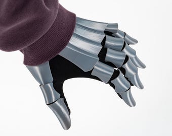 Cyberpunk Mechanical Gauntlet Gloves DIY Kit 3D Printed Articulated Hand Armor Touchscreen Compatible Cosplay Prop Knight Accessory DIY Wear