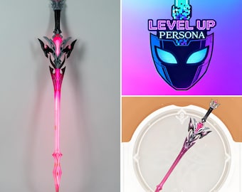 Genshin Impact Athame Artis Durin Inspired Glowing Sword Cosplay Prop LED Light Up Weapon 3D Printed Replica Convention Display Gift