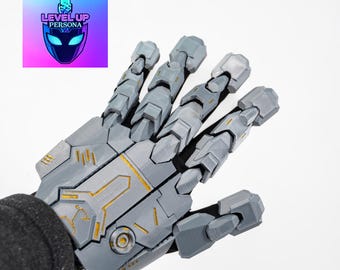 Cyberpunk Mechanical Glove 3D Printed Wearable Futuristic Armor Cosplay Prop Touchscreen Tech Holiday Gift for Events and Costumes