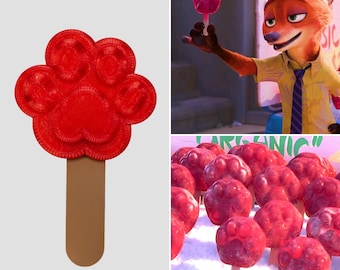 Zootopia Paw Popsicle Prop 3D Printed Translucent Paw Ice Pop Handheld Cosplay Accessory Nick Wilde Style Photo Shoot Display Collectible