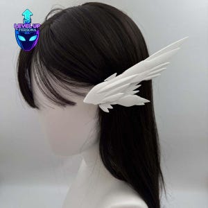 White Cyberpunk Mecha Wing Hair Clip 3D Printed PLA Cosplay Accessory Sci Fi Headpiece