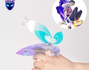 Farfalla luminosa portatile per cosplay, accessorio fantasy in plastica a forma di ala di Twilight, ideale per spettacoli teatrali e festival.