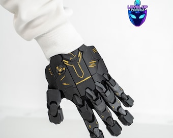 Cyberpunk Mechanical Glove Cosplay Prop 3D Printed Articulated Finger Armor Futuristic Sci Fi Wearable Costume Prop Cosplay Accessory