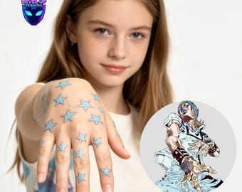 Star Temporary Tattoo Sticker Anime Style Cosplay Body Art Waterproof Fake Tattoo Hand Arm Sticker Festival Party Accessory Gift