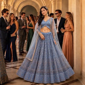 dusty blue indian dress Salwar Kameez
