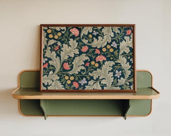 William-Morris-Blumenposter, viktorianische botanische Wandkunst, dunkelgrüner Akanthus-Druck, Kunsthandwerks-Geschenkidee für Zuhause