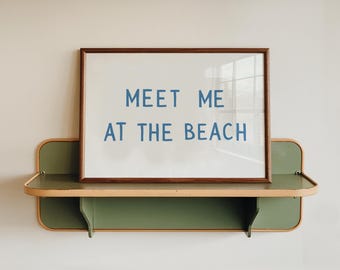 „Wir treffen uns am Strand“-Poster, Retro-Wandbild im Küstenstil, Strandhausdeko, Vintage-Typografie-Druck, Sommer-Wandbild