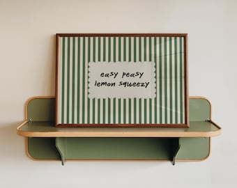 Poster „Easy Peasy Lemon Squeezy“, Vintage-Wandbild mit grünen Streifen und süßem Spruch für Küche oder Kinderzimmer