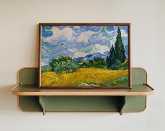 Poster „Weizenfeld mit Zypressen“ von Van Gogh, berühmter Kunstdruck, impressionistische Landschaftskunst, Wohnzimmerdekoration