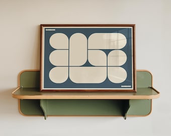 Geometrisches Poster im Bauhaus-Stil, abstrakte Wandkunst im Mid-Century-Look, minimalistischer Formendruck, moderne Wohndekoration