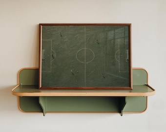 Soccer Field Aerial Art Poster, Football Pitch Oil Painting Print, Sports Wall Decor for Living Room, Man Cave & Office Gift