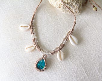 Collar de macramé con crisocola
