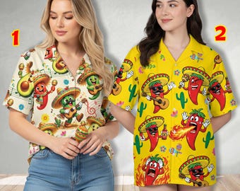 Funny Cinco De Mayo Hawaiian Shirt, Chillies Fiesta Button Down Shirt, Holiday Game Outfit For Family Matching Men Women Youth