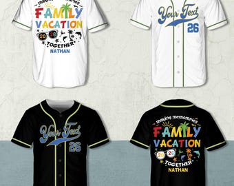 Personalized Family Vacation 2026 Baseball Jersey, Custom Name Number Retro Memories Together Jersey, Matching Cruise Crew Vacation Outfit