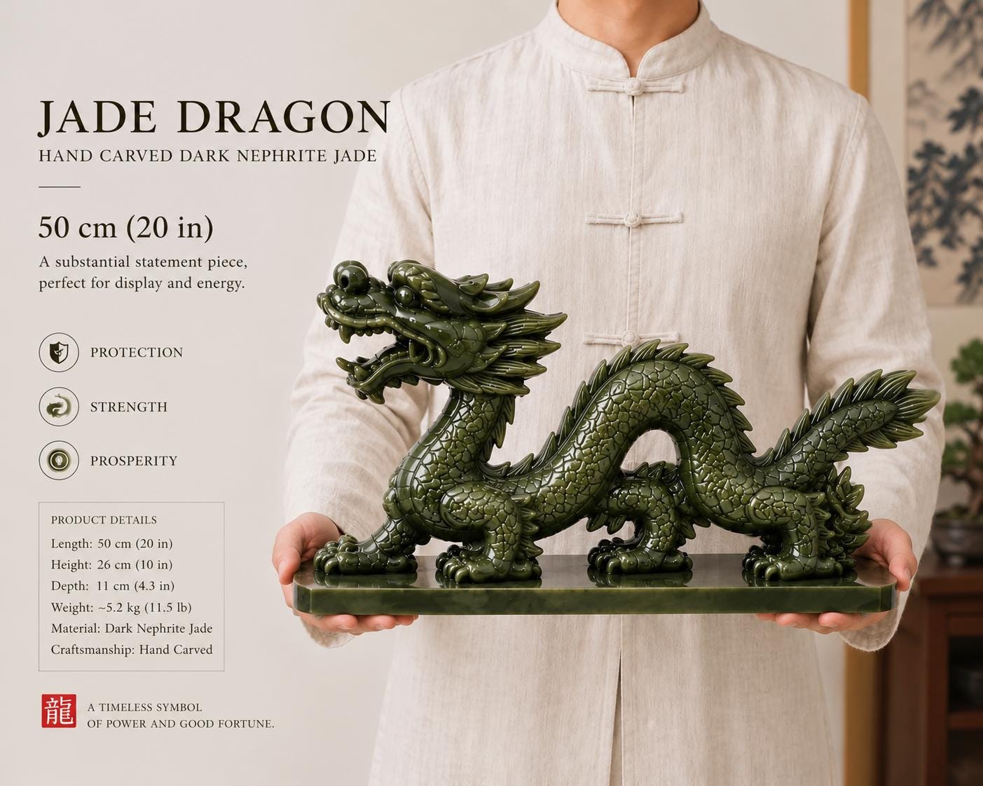 Jade dragon statue - Etsy 日本