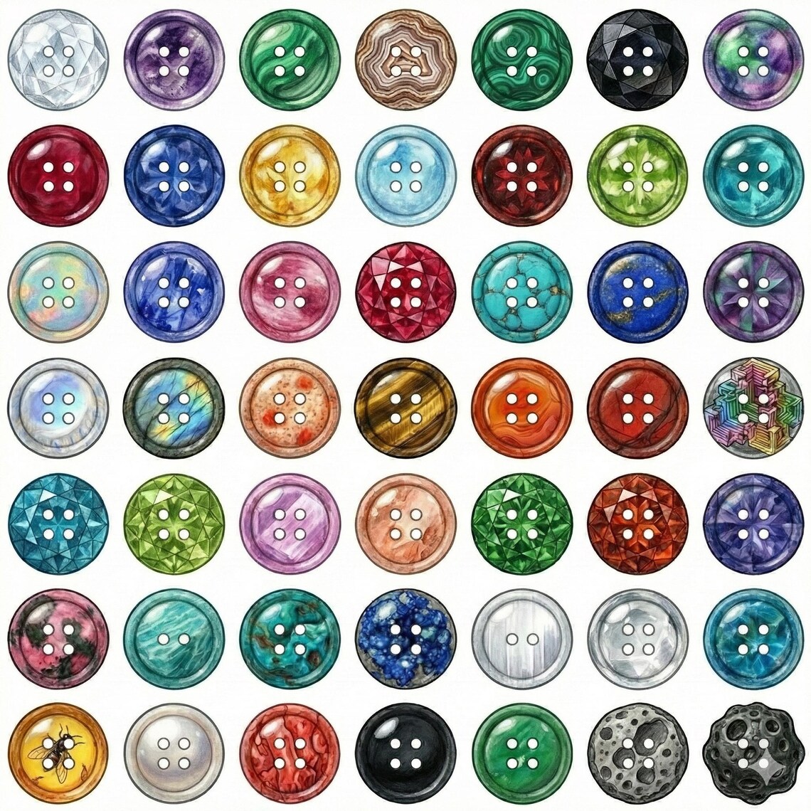 Buttons Clip Art, Easy Cut and Paste Layout. ON SALE NOW! - Etsy