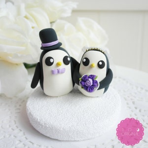 Custom Cake Topper - Gunter Penguin Couple