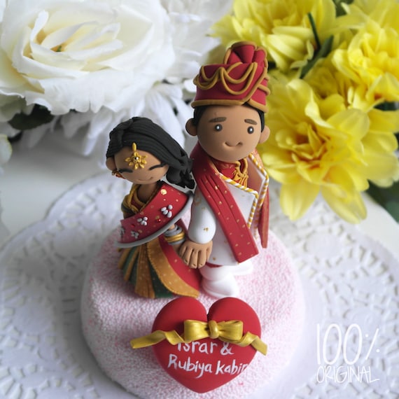 Buy Bride & Groom Traditional Indian Wedding Cake Topper by Online in India  - Etsy