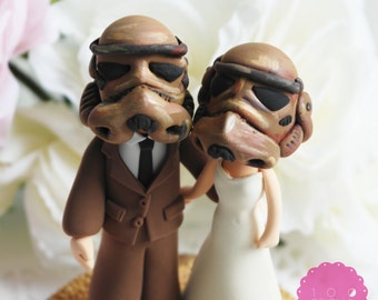 Custom Cake Topper - Star troopers couple