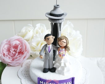 Custom Wedding Cake Topper- at Space needle in Seattle