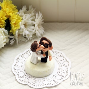 Custom Wedding Cake Topper Star Wars Kissing Couple UP image 5