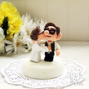 Custom Wedding Cake Topper Star Wars Kissing Couple UP image 1